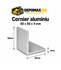 Cornier aluminiu 50 x 50 x 4 mm, 6 metri (EN AW-6060) Cornier aluminiu 50 x 50 x 4 mm, 6 metri (EN AW-6060)